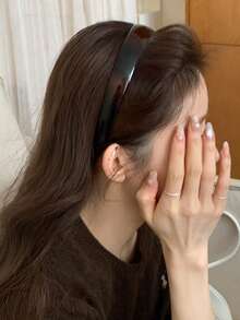 4件/1件 女款黑白玳瑁色酒紅極簡防滑鋸齒輕量塑膠髮箍 時尚百搭高級優雅簡約髮帶 浴室髮飾 適合日常出遊休閒派對通勤海邊度假 紮髮束髮盤髮洗臉洗澡化妝搭配衣著用髮飾髮箍 - 彩色 - 查看 2
