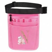 1pc Nursing Tool Waist Bag Nurse Medical Bag Rose Gold Initials A To Z Letter Pattern Multifunctional Adjustable Multi-Insert Bag, Pet Medical Care Bao Universal Multi Pocket Nurse Fanny Pack Multi Pocket Waist Organizer Belt With Adjustable Waist Strap Work Pocket Medical Supplies Storage Waist Pouch Organizer Pouch - Pink - View 16