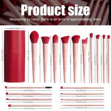 BS-MALL Elegant 19pcs Rose Red Makeup Brush Set & Storage Tube, Luxury Birthday Gift Set For Women - Rose Red - View 6
