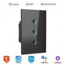 Saklar Lampu Dinding Sentuh WiFi Pintar, Panel Kaca 1/2/3/4 Gang, Kontrol Jarak Jauh Aplikasi, Kontrol Suara Alexa Home Tuya Smart Life, Jadwal Hitung Mundur Timer, Lampu Latar LED, Membutuhkan Kabel Netral, Untuk Kamar Tidur, Ruang Tamu, dan Rumah - MultiWarna - View 20