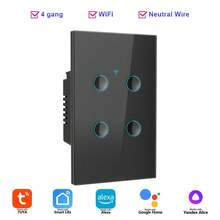 Saklar Lampu Dinding Sentuh WiFi Pintar, Panel Kaca 1/2/3/4 Gang, Kontrol Jarak Jauh Aplikasi, Kontrol Suara Alexa Home Tuya Smart Life, Jadwal Hitung Mundur Timer, Lampu Latar LED, Membutuhkan Kabel Netral, Untuk Kamar Tidur, Ruang Tamu, dan Rumah - MultiWarna - View 19