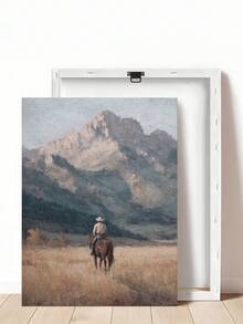 1pc Cowboy Riding Dinosaur Painting Western Jurassic Art, Mountain Landscape Prints, Festival Gift,Suitable For Bedroom,Living Room,Kitchen,Wall Arts,Wall Decor,Home Decor,Room Decor, Canvas Wall Art, Posters, Wall Art With Frame, Optional Frame ﻿ ﻿ - 1PCS - View 17