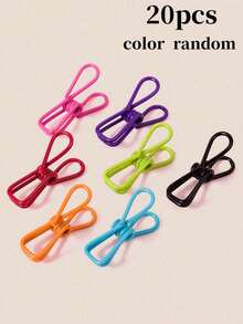 20pcs Multi-Functional Clothespins - Windproof Strong Clothespins, Socks Clips, Pants Clips, Sealing Clips, Non-Slip Photo Clips, Assorted Colors (Random) - A - View 11