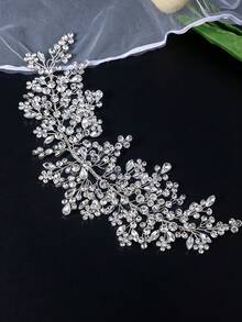 1 pieza Accesorio para el cabello con hoja de cristal multicolor, tocado de rama de strass hecho a mano, adorno de cabello de novia de lujo para boda, adecuado para fotos de boda, graduación y baile de graduación - Multicolor - Ver 3