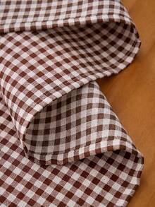 1pc Red Plaid Woven Table Runner, American Country Style, Fresh Design, Rectangular Table Cloth For Coffee Table, TV Cabinet, Entryway, Suitable For Holiday Gatherings, Birthday Parties, Weddings, Dinner Parties, Restaurant, Living Room, Dining Table Decoration, Coffee Table Mat, Home Decor, Room Decor, All Seasons - Coffee Brown - View 10