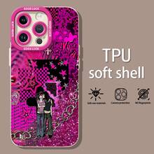 Collage romántico punk rosa y negro de Bratzfunda de teléfono Fundas compatibles con ,Apple,VIVO,OPPO,,, y Honor.Fabricadas en silicona TPU,ofrecen protección contra golpes y caídas.correa para celular - Blanco - Ver 1