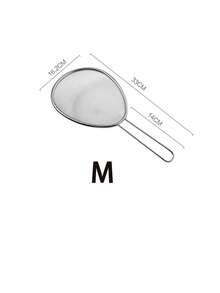 1 pieza Cucharón colador de malla fina de acero inoxidable 304, mango largo, resistente a altas temperaturas, para colar dumplings, fideos y jugos - Plateado - Ver 8