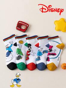 Disney 10/5/1雙迪士尼卡通短襪禮品 夏季女襪 米妮鼠襪 迪士尼短襪 米妮 黛絲 米奇 布魯多襪 舒適透氣 時尚女襪 新穎可愛少女風 百搭 - 彩色 - 查看 3