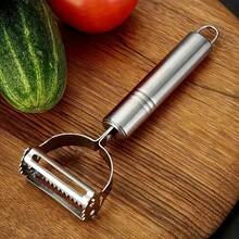 1pc Stainless Steel Multi-Function Peeler, Sharp Blade Suitable For Fruit And Vegetable Peeling, Shredding And Slicing, Ergonomic Non-Slip Handle, Easy To Clean, Suitable For Home Cooking, Baking And Daily Kitchen Use, Kitchen Accessories, Kitchen, Home Accessories, Camping, Kitchen Utensils, Seafood Tools, Kitchen, Kitchen Supplies, Kitchen Essentials, Kitchen Essentials, Peeler & Peeler Knife, Chopper And Slicer Other Kitchen Tools - Silver - View 5