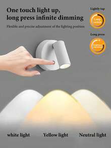 LED 極簡主義高級磁吸壁燈，3 種色溫，無級調光，適用於室內、臥室、書房、走廊、玄關，夜間氛圍環境洗牆照明裝飾夜燈 - 磁吸壁燈 - 查看 4