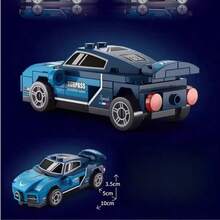 7 piezas Bloque de construcción de micropartículas Modelo de ensamblaje de coche de carreras, Incluye - Multicolor - Ver 9