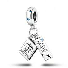 1 Piece Of S925 Sterling Silver Travel-Themed Bead Featuring An Original Design Of A Hot Air Balloon, Eiffel Tower, And Cruise Ship; An Enamel Pendant With Diamond Accents; Suitable For Bracelets And Necklaces; A Global-Themed Souvenir Accessory For Crafting; Captures Travel Memories; Perfect For DIY Projects And Everyday Wear - Multicolor - View 21