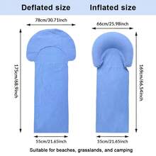 1pc Beach Mat With Inflatable Pillow, Outdoor Mat, Sand-Proof, Suitable For Outdoor Camping And Picnic, Single Person Sleeping Pad, Foldable Portable Moisture-Proof Mat, Sunbathing Mat - Multicolor - View 9