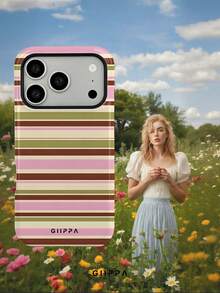 GIIPPA 1 Stück Warmes Braun, Hellrosa, Beige, Olivgrün Vierfarbiges Gemischtes Horizontales Streifenmuster Design Handyhülle für Handy 17 Pro Max, kompatibel mit Handy 16 Pro Max, 15 Pro Max, 14 Pro Max, 11/12/13/14/15/16 Pro Max Plus, koreanischer Stil High-End Mode lustige Handyhülle, elegantes Design geeignet für Männer und Frauen, perfektes Geschenk für Freundin zu Weihnachten, Valentinstag, Ostern, Hochzeitssaison und Geburtstag! - Verschiedenfarbig - Übersicht 6
