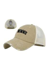 1 pieza Gorra de béisbol retro desgastada para mujer con cola de caballo alta, clásica ajustable adecuada para uso casual diario, fiestas, compras y otras ocasiones - Multicolor - Ver 9