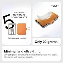 I-CLIP - portafolios delgada original con clip para dinero - Mini portafolios - portafolios de piel - portafolios premium - Tarjetero - Caramelo - Ver 4