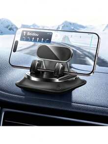 Soporte de teléfono para coche con base de ABS y antideslizante, ajustable para salpicadero/escritorio, compatible con iPhone y smartphones Android - Brazo giratorio para conducción sin manos, navegación, videollamadas, hecho de material ABS - A - Ver 8