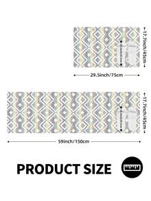 DAJIANG 1pc Bohemian Vintage Kitchen Runner Rug, Non-Slip Rubber Backing Washable Kitchen Mat, Thickened Kitchen Floor Mat For Floor, Hallway, Laundry Room, Holiday Room Decor - Multicolor - View 2