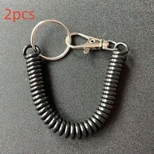 10pcs/2pcs/1pc Colorful Spiral Keychain Phone Cord Anti-Loss Lanyard EVA Spring Retractable Rope Strap Key Ring, Anti-Loss Rope, Bag Phone Lanyard - Multicolor - View 11