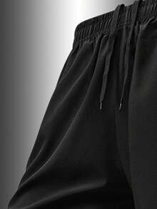 1 pezzo Pantaloncini da uomo stile boyfriend leggeri, traspiranti e ad asciugatura rapida per corsa/allenamento, sport estivi - nero - Visualizzare 6