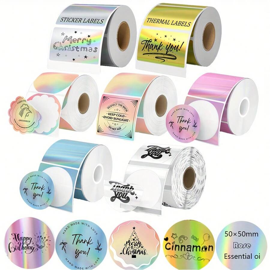 50*50mm Round Square Thermal Label Printer Sticker 2inch Self-Adhesive Thermal Paper Compatible M110 M220 M200 E210 P50 Label Printer