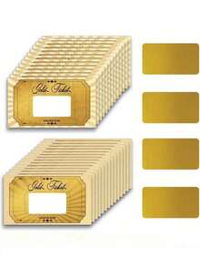 80/40pcs Gold Scratch-Off Stickers, Blank Gift Coupons, Suitable For Small Business Coupons, Holiday Party Supplies, Birthday Party, Holiday Party, Party Games And Raffle Games - One Size Fits All - View 1