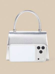1 Piece White PU Material Flap Clutch Bag With Luxury Metal Decoration, Showing Fashion And Elegance, Suitable For Holding, Carrying, Wearing On The Shoulder Or Crossbody, P - 綠色 - 查看 4