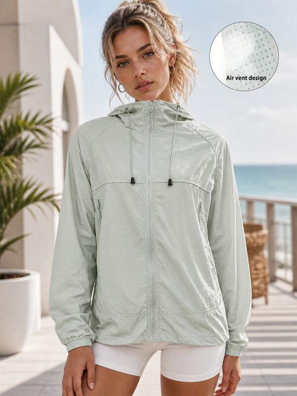 GRIM PANDA Women UPF Sun Protection Packable Skin Jacket Lightweight Breathable Cooling Zipper Pocket Coat Hiking Cycling Daily Sports Outerwea