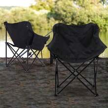Black Home Leisure Single Chair, Compact Foldable Seat With Side Pocket, Suitable For Both Outdoor And Indoor Use, Ideal For Sauna, Camping, Beach, And Home Use. Multi-Functional Leisure Chair, Indoor And Outdoor Seating, Dual-Purpose Chair, Single Seat, Functional Aesthetics, Minimalist Black Design, Lightweight Yet Sturdy, Suitable For Families And Residents Of Small Spaces - Black - View 8