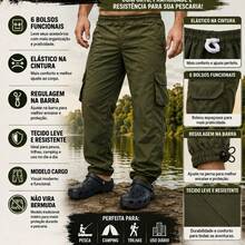Fishing/Hunting Pants With Ultra-Fast Drying And UV50+ Protection. - xanh quân đội - Xem 3