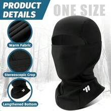 West Biking Balaclava Ski Mask Warm Face Mask For Cold Weather Lightweight Windproof Thermal Winter Scarf Face Mask Men Wome - Black - View 3