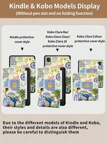 Kingsung 地中海風豹紋拼接平板保護殼，相容 iPad 9.7/10.2/10.5/10.9/12.9/Pro 11、第 10 代、Air 8 (M4) 2026 (11/13 吋)，相容 Galaxy Tab S6 Lite 10.4 吋，相容 Kindle Paperwhite 第 12 代 2024、Kindle 第 11 代 2022，柔軟防震，智慧支架/自動喚醒/睡眠 - 彩色 - 查看 11