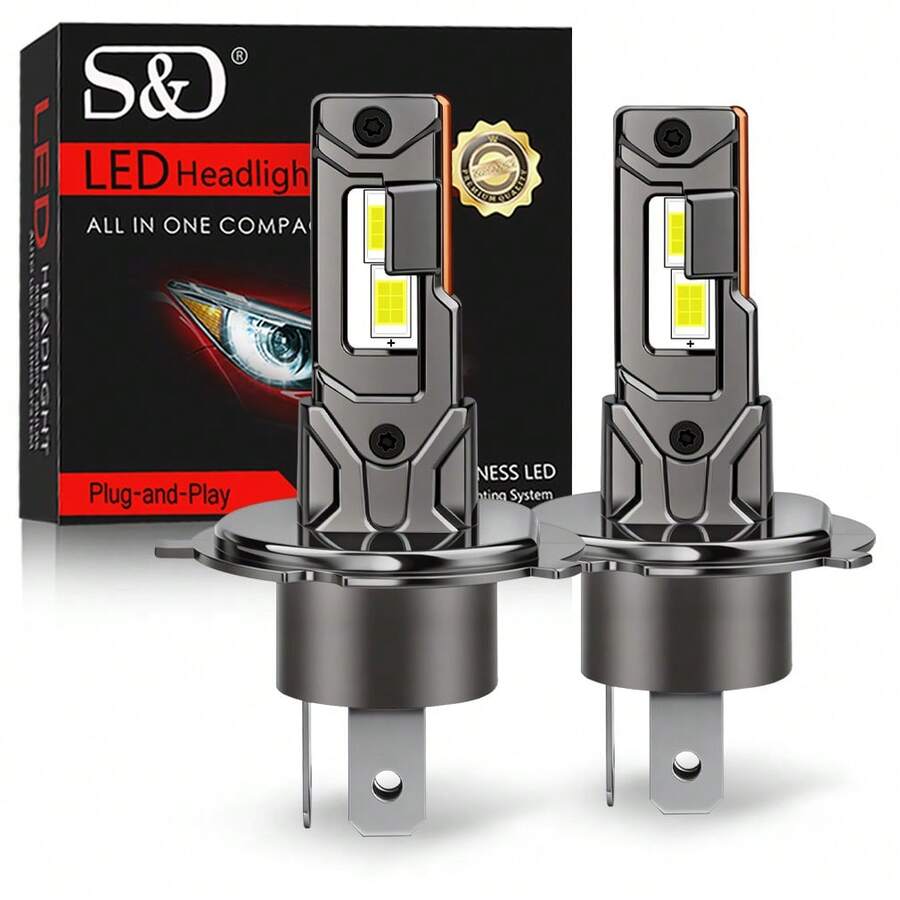 S&D H4 LED汽車大燈燈泡 Canbus 燈 高低光燈 LED 霧燈 汽車用 30000LM 6000K 12V 自動駕駛燈 - A - 查看 1