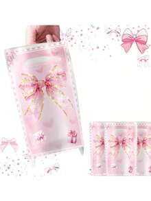 1/10/20pcs Pink Bow Gift Bags, Pink Bow Party Favor Bags, Pink Princess Gift Bags, Birthday Party Decorations, Pink Princess Bow Theme Party Supplies - Multicolor - View 4