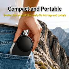 1 pieza Ventilador de cuello portátil, Ventilador multifuncional 3 en 1 recargable por USB - Escritorio, Cuello, Colgante de cintura, Ventilador de mano mini con 5 niveles de velocidad del viento, Pantalla digital LED, Batería de larga duración de 3000mAh, Adecuado para uso en interiores y exteriores - Montado en la cintura - Ver 4
