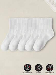1/5/10 Paar Herren Socken rein weiß, einfache Socken im amerikanischen Stil, verdickt, schweißabsorbierend, atmungsaktiv für den täglichen Gebrauch, Laufen, Sport, Herren Knöchelsocken, können als Paar-Stil getragen werden - Verschiedenfarbig - Übersicht 1