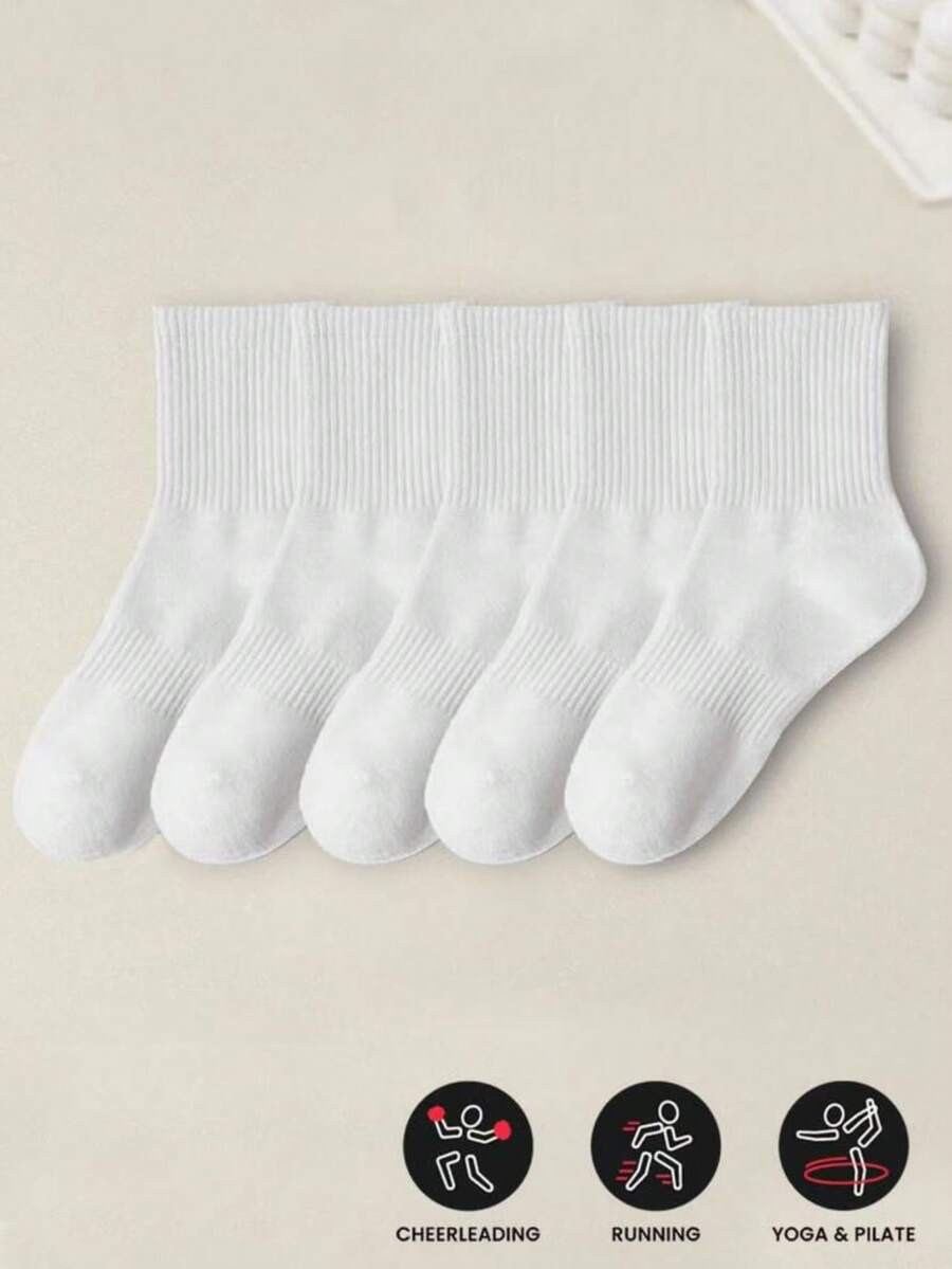 1/5/10 Paar Herren Socken rein weiß, einfache Socken im amerikanischen Stil, verdickt, schweißabsorbierend, atmungsaktiv für den täglichen Gebrauch, Laufen, Sport, Herren Knöchelsocken, können als Paar-Stil getragen werden - Verschiedenfarbig - Übersicht 1