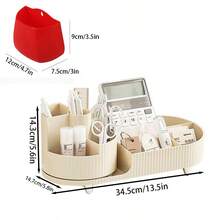 360 Degree Rotating Makeup Organizer, Large Capacity Makeup Brush, Lipstick, Eyeshadow, Puff Holder, Desktop Makeup Storage And Organization - Multicolor - View 11
