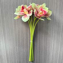 6pcs/Set New 6-Stem Long Stem Large Flower Orchid Artificial Flower Bouquet, High-End Home & Office Desktop Decor Faux Flowers - Multicolor - View 14