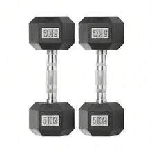 Hex Dumbbells 2.5/5/7.5/10/12.5/15/17.5/20/25 Kg, Non-Slip Coating, Ergonomic Handle, Rubber Dumbbell Set, Dumbbell Combination, Strength And Cardiovascular Training, Suitable For Home And Gym Use - 5公斤 x2 - 查看 1