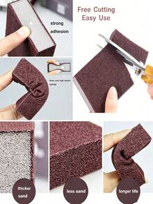 10pcs Emery Sponge Scrubber, Magic Cookware Cleaning Sponge, Dishwashing, Sink Cleaning, Stain Removal, Rust Removal, Pot Brush, Scouring Pad, Kitchen Accessories, Kitchen Supplies, Stain Removal Pot Bottom Black Grime Rust Removal Brush Pot Cleaning Tool (10/5/1) Available - A - View 7