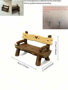 1 Mini Harz Parkbank Statue, Retro Märchen Garten Dekoration Puppenhaus Möbel, verwendet für Mikro Landschaft Schreibtisch DIY Dekoration, Outdoor Garten Dekoration, Garten Zubehör, Sommer, Garten, Outdoor Garten Dekoration, weich und flauschig, Halloween - Aktualisierte Version - Übersicht 5
