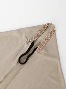 1pc Women's Solid Color Self-Tie Rhinestone Headscarf, Soft Breathable Moisture-Wicking Silky Cotton Rhinestone Triangle Scarf, Fashionable And Practical, Muslim Rhinestone Headscarf With Elastic Band, Convenient Quick Wear And Non-Slip, No Need For Pins, Suitable For Daily Styling, Running, Yoga, Fitness, Camping Or Vacation - Multi-color - Rhinestone Design - View 11