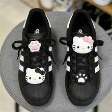 SANRIO Lace Buckle Black And White Powder Dual Color Silicone Shoe Buckle Adorable Cat Paw Decorative Buckle Universal Accessory For Sneakers And Casual Shoes Footwear Accessories - Multicolor - View 1