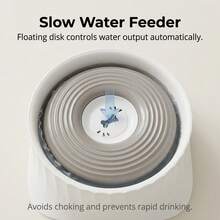 No Spill Dog Water Bowl, Large Capacity Pet Water Dispenser With Floating Disk, Splash-Proof Slow Feeder, Mess-Free Non-Slip Dog Bowl Prevent Wet Mouth For Messy Drinkers Cats - 2L - View 2