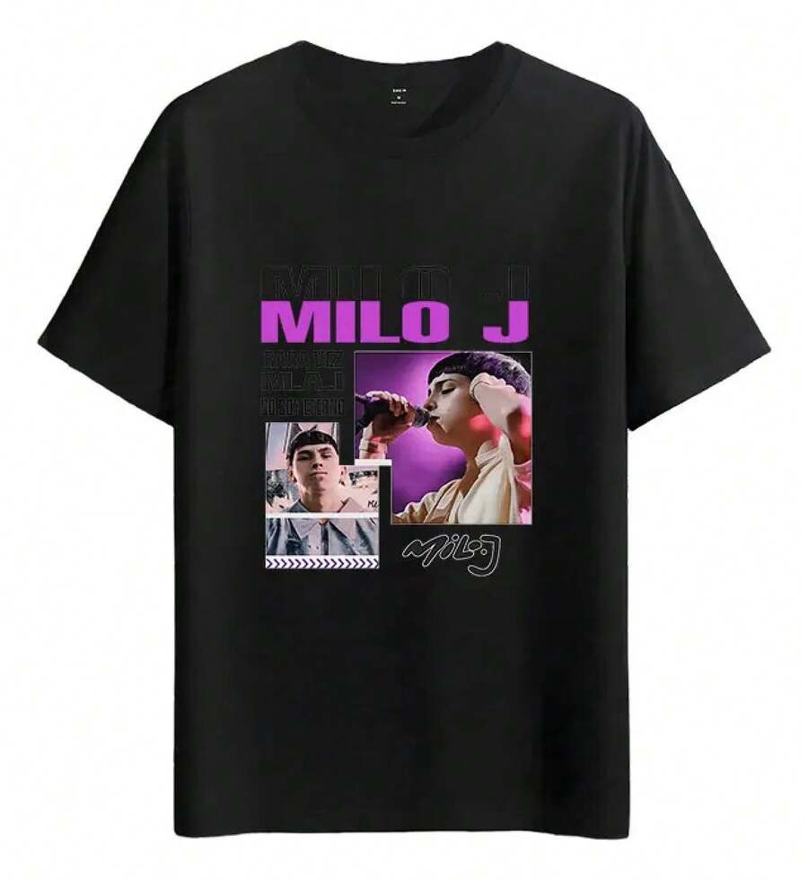 Tshirt Muscle Freaks Milo J Estilo Cantante Espa?ol - Negro - Ver 1