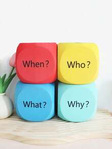 Quixorblex 1pc Interactive Learning Question Dice, English Teaching Prop And Educational Game, Classroom Activity Teaching Aid, Reading Writing Arithmetic Practice, Teacher Supplies, Parent-Child Learning, Back To School Season - Multicolor - View 3
