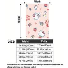 三麗鷗 Hello Kitty 法蘭絨毛毯，柔軟舒適的絨毛毯，印有可愛的 Hello Kitty、蘋果和零食圖案，適用於沙發、床、客廳、臥室、辦公室、旅行，四季皆宜 - 顏色 1 - 查看 5