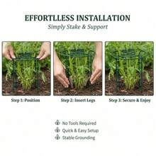 2/1set Pcs Peony Support Stakes Metal Plant Support Cages Flower Support Rings For Peonies Roses Tomatoes Hydrangeas Strawberries Outdoor Patio Garden - One Size Fits All - View 4