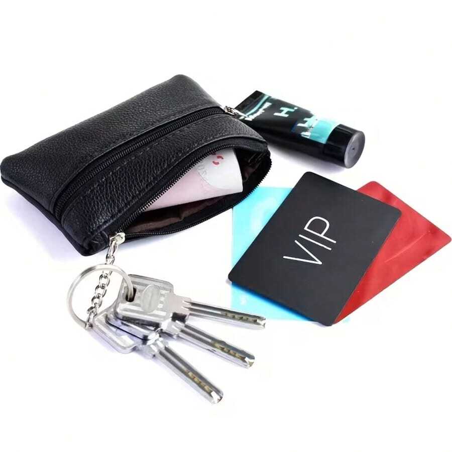 1pc Multi-Functional Key Wallet: A Compact Companion For Easy Storage-Hold Your Phone, Keys, And Coins All In One Bag. Carry Your Campus ID, Keys, And Change Effortlessly For A Light And Convenient School Day. - White - View 1